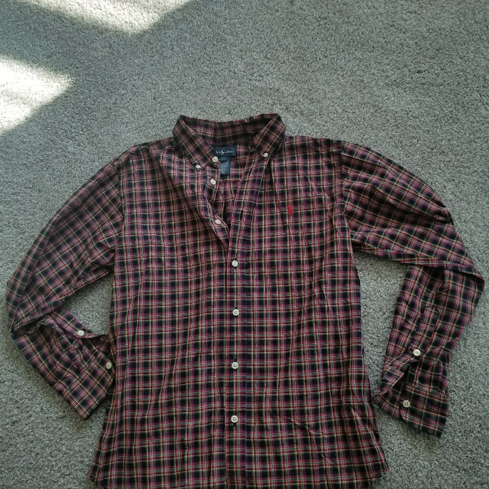 Plaid button down shirt